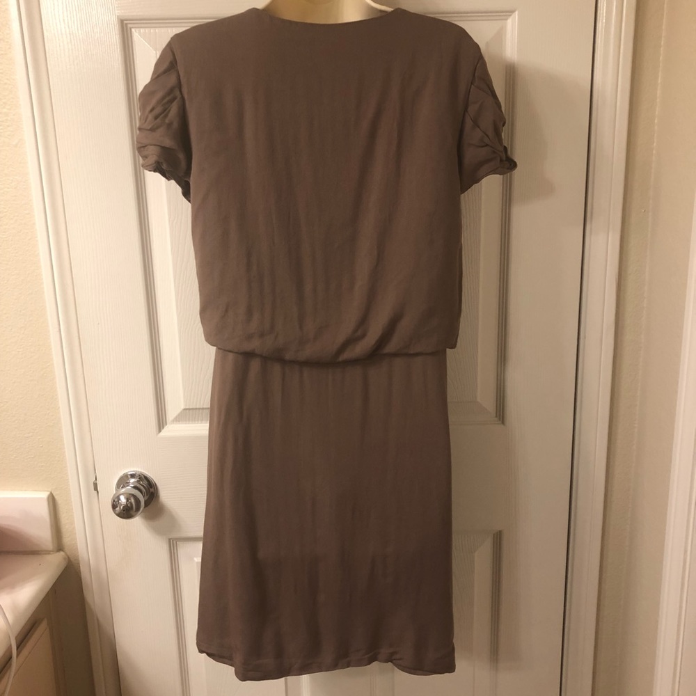 Tibi New York Angel Wrap Dress in Mushroom - Picture 5 of 8